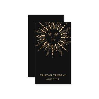 Yellow Gold Black Sun Moon Celestial