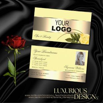 Yellow Gold Decor Rose Flower with Logo and Photo