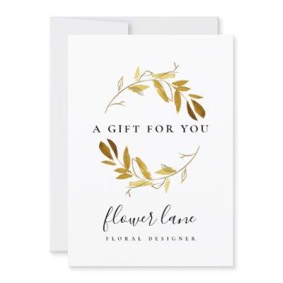 YELLOW GOLD FAUNA WREATH GIFT CERTIFICATE CARD