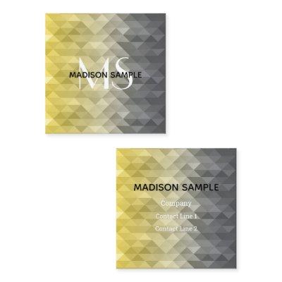 Yellow Gray Cool Ombre Geometric pattern Moonogram Square