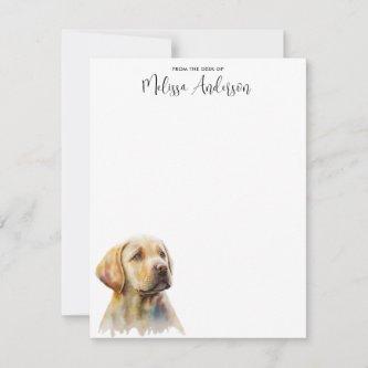 Yellow Labrador Retriever Dog Modern Watercolor Note Card