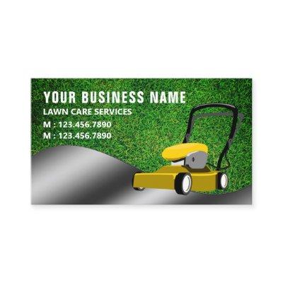 Yellow Lawn Mower Gardening Service Grass Cutting