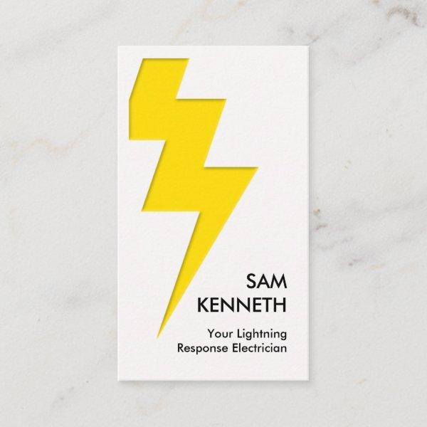 Yellow Lightning Bolt Clear White Electrician