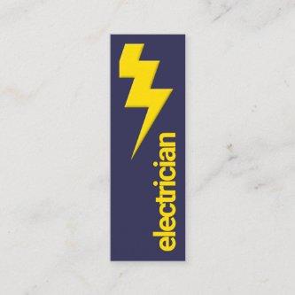 Yellow Lightning Bolt Minimalist Blue Electrician Mini