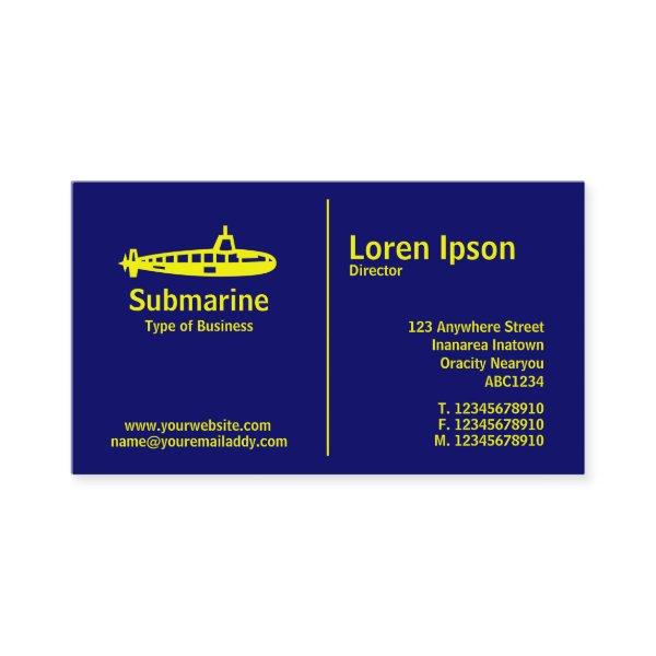 Yellow Middle Rule - Submarine - Dark Blue