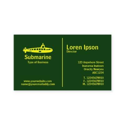 Yellow Middle Rule - Submarine - Dark Green