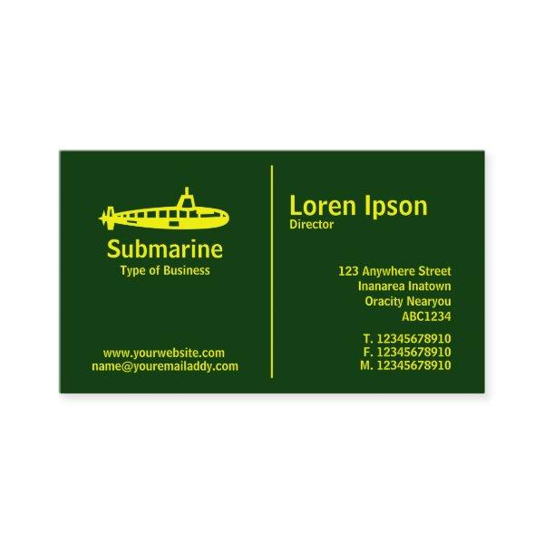 Yellow Middle Rule - Submarine - Dark Green
