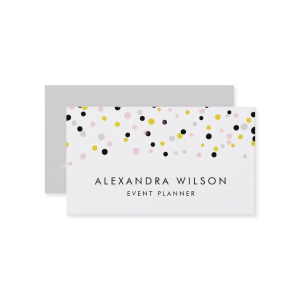 Yellow, Pink, Gray and Black Confetti Dots Modern