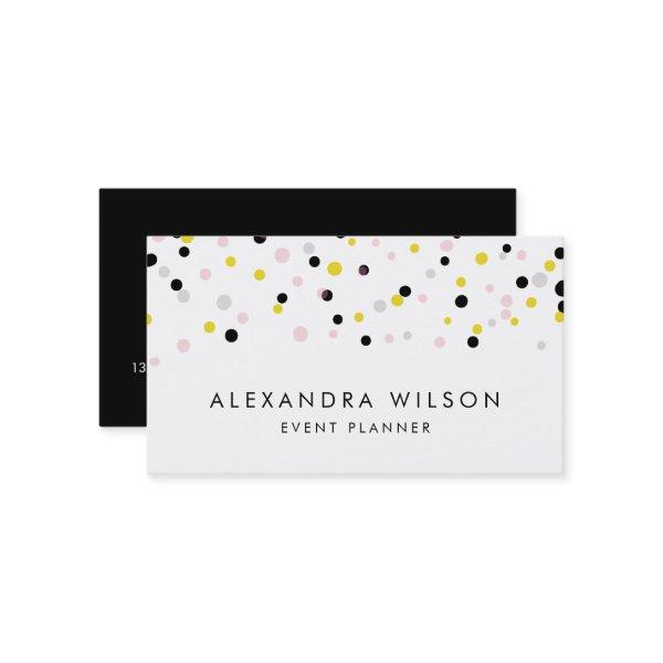 Yellow, Pink, Gray and Black Confetti Dots Modern
