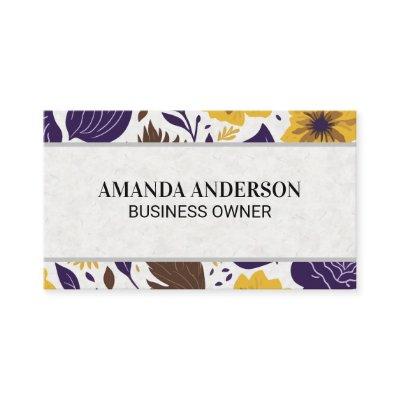 Yellow Purple Floral Pattern