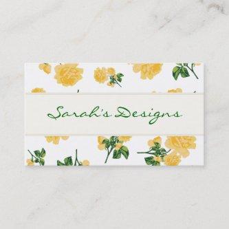 Yellow Roses on pretty white Floral