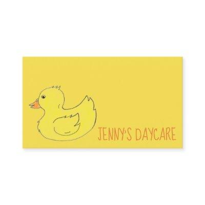 Yellow Rubber Duck Preschool Daycare Teacher Ducky