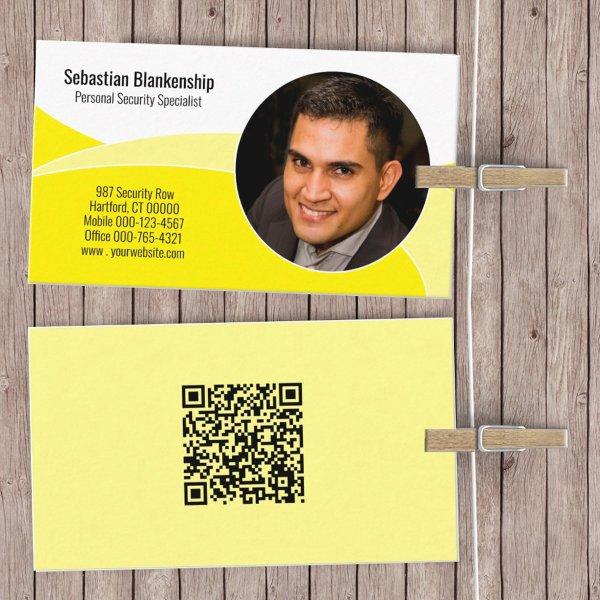 Yellow Security Professional Custom Photo QR Code