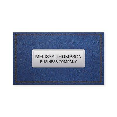 Yellow Seems | Blue Leather Background