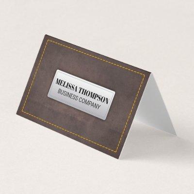 Yellow Seems | Brown Leather Texture