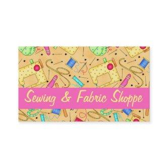 Yellow Sewing Art Fabric Store Promotion
