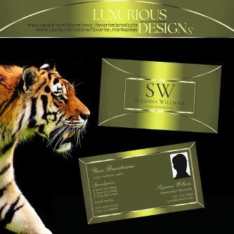Yellow Shimmer Olive Green with Monogram and Photo