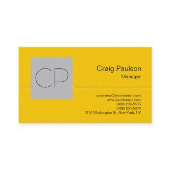 Yellow Silver Gray Chic Monogram