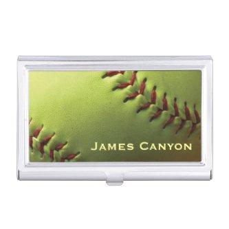 Yellow Softball Personalized Company or Your Name  Holder