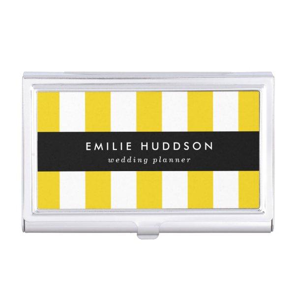 Yellow Stripes, White Stripes, Striped Pattern  Case