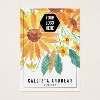 Yellow Summer Sunflower Keychain Logo Display Card