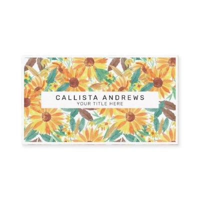 Yellow Summer Sunflower Watercolor Pattern