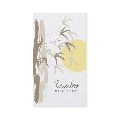 Yellow Sunrise Zen Oriental Bamboo Leaves Asian