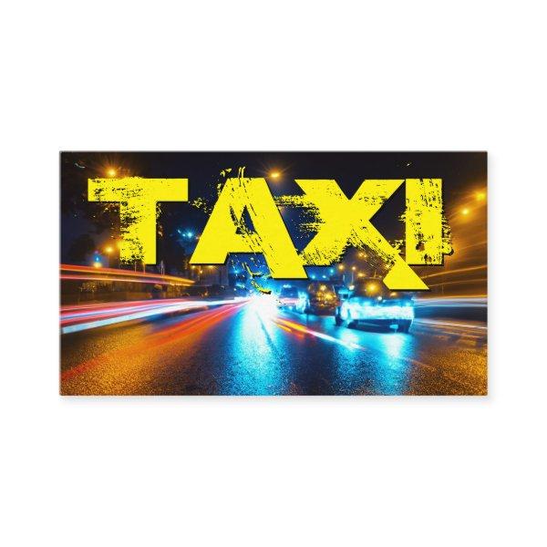 Yellow TAXI city neon lights taxi driver cabdriver