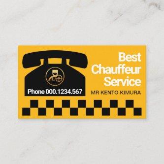 Yellow Taxi Phone Black Check Chauffeur Service