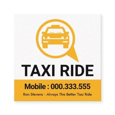 Yellow Taxi Ride Speech Box Square