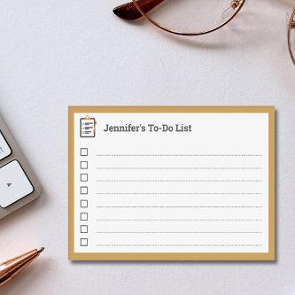 Yellow To-Do List with Clipboard and Pen  Post-it Notes