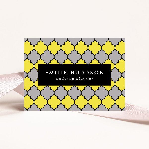 Yellow Trellis, Quatrefoil, Moroccan Lattice
