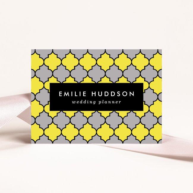 Yellow Trellis, Quatrefoil, Moroccan Lattice