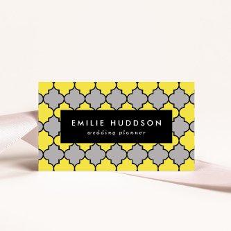 Yellow Trellis, Quatrefoil, Moroccan Lattice