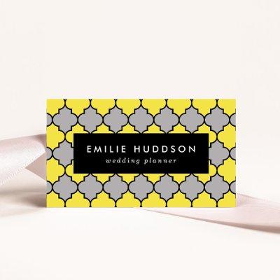 Yellow Trellis, Quatrefoil, Moroccan Lattice
