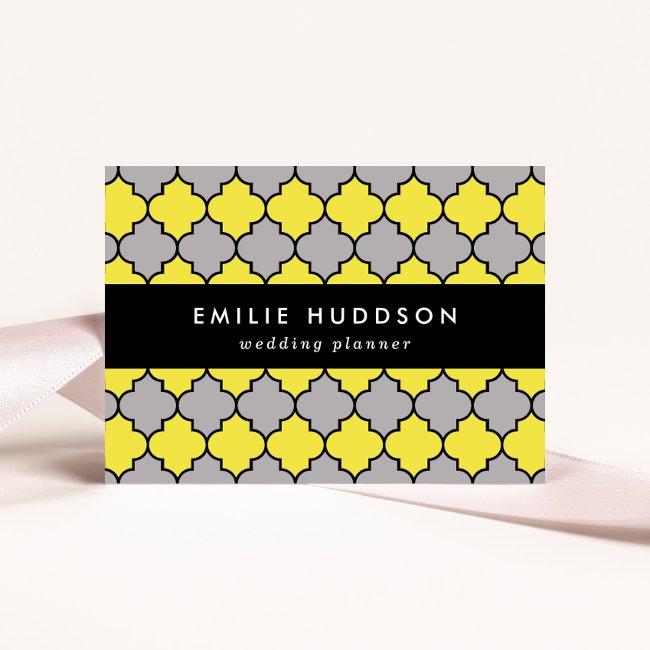 Yellow Trellis, Quatrefoil, Moroccan Lattice