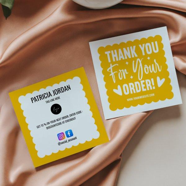 Yellow Wave Order Thank you LOGO Social Icon  Square
