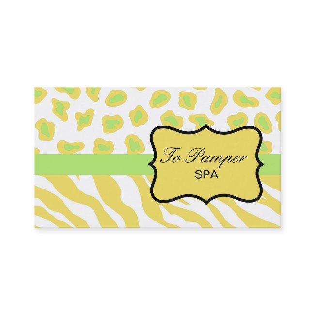 Yellow, White & Green Zebra & Cheetah Skin Custom