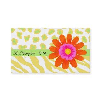Yellow, White, Orange & Green Zebra & Cheetah Skin