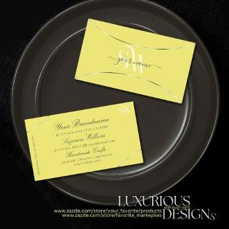 Yellow with Silver Decor and Monogram Professional