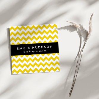Yellow Zigzag, Yellow Chevron, Geometric Pattern Square