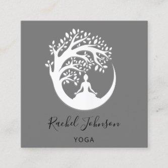 Yoga Classes School Logo Instructor QR Heal Gray Square