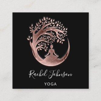 Yoga Classes School Logo Instructor QR Rose Heal S Square