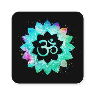 *~* Yoga Healer Lotus Flower Mandala Om Aum Symbol Square