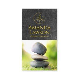 Yoga Icon | Slate Background | Stacked Stones