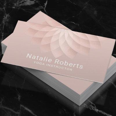 Yoga Instructor Blush Rose Gold Spiral Lotus