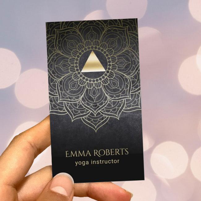 Yoga Instructor Gold Triangle Lotus Mandala
