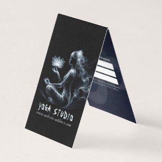 Yoga Instructor Lotus Meditation Pose Glowing Mist