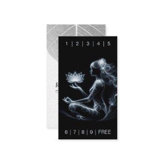Yoga Instructor Lotus Meditation Pose Glowing Mist Loyalty Card