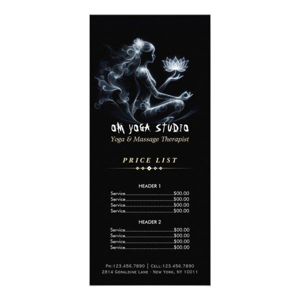 Yoga Instructor Lotus Meditation Pose Glowing Mist Rack Card
